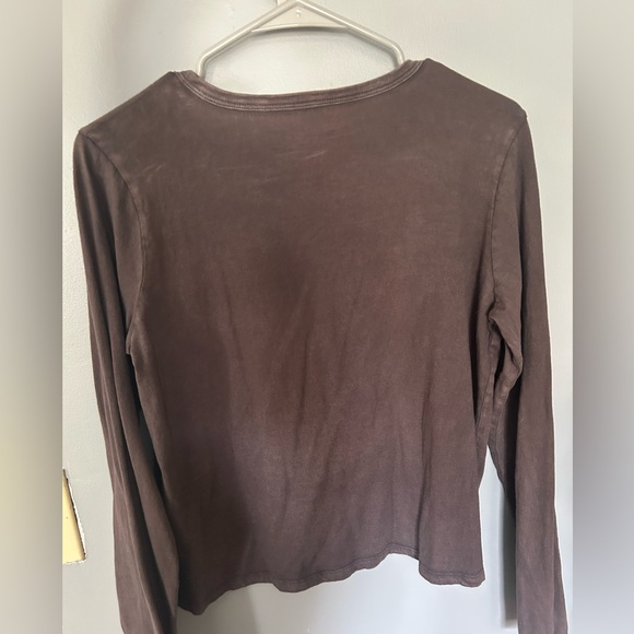 NEW aerie Rustic gray Long Sleeve Top - Picture 2 of 2
